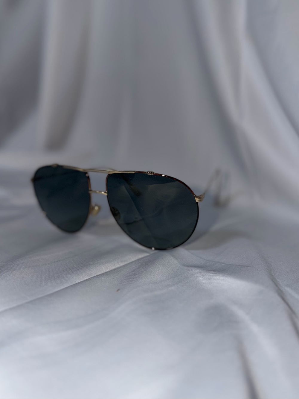 Dior Men's Aviator Sunglasses in Black Lenses with Gold Frame